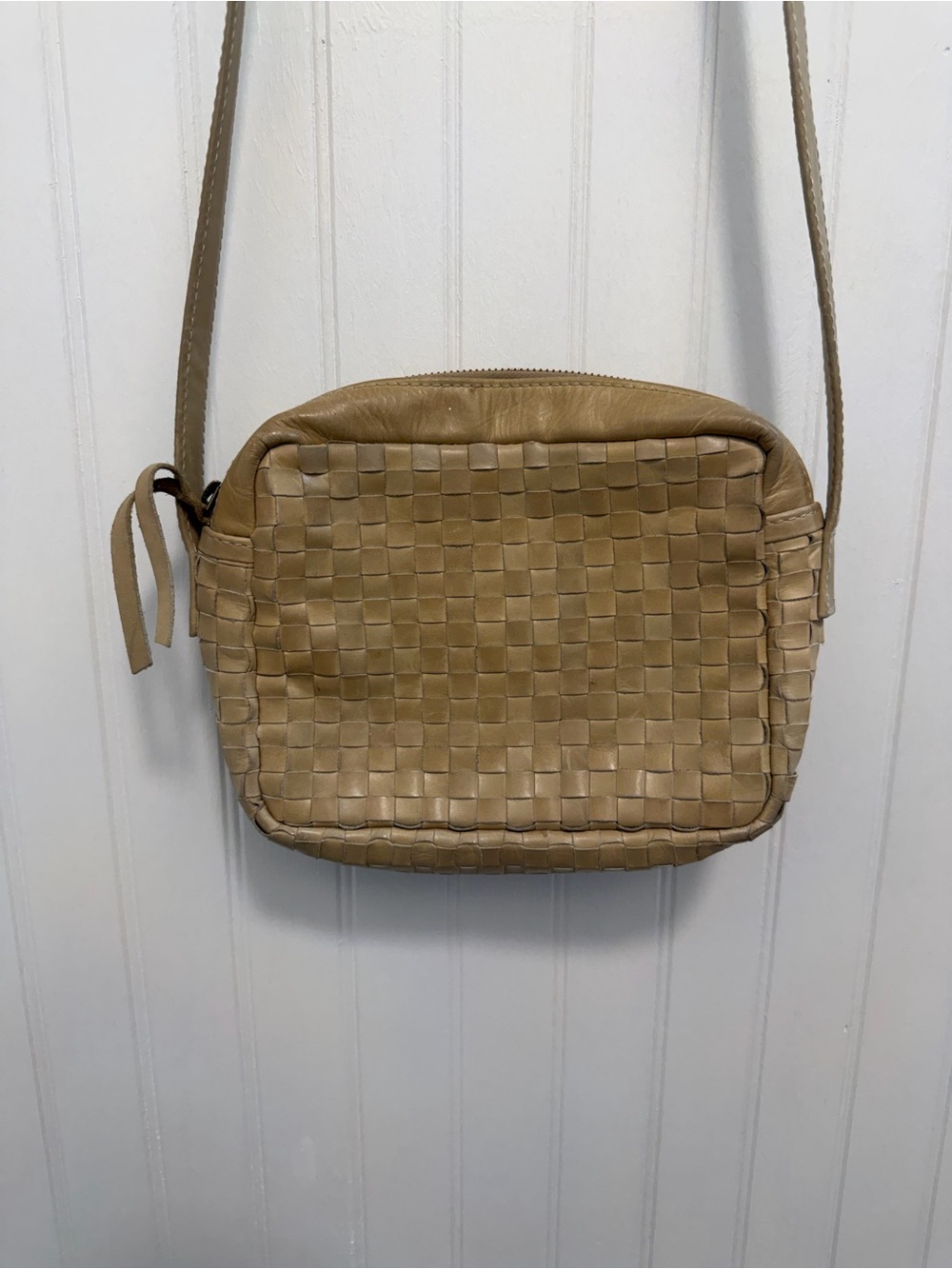 Able Woven Crossbody Bag in Tan